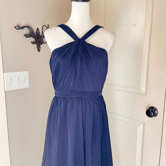 J.Crew Dark Navy Chiffon Dress – Style 56002 – Size 10 - Picture 13 of 14